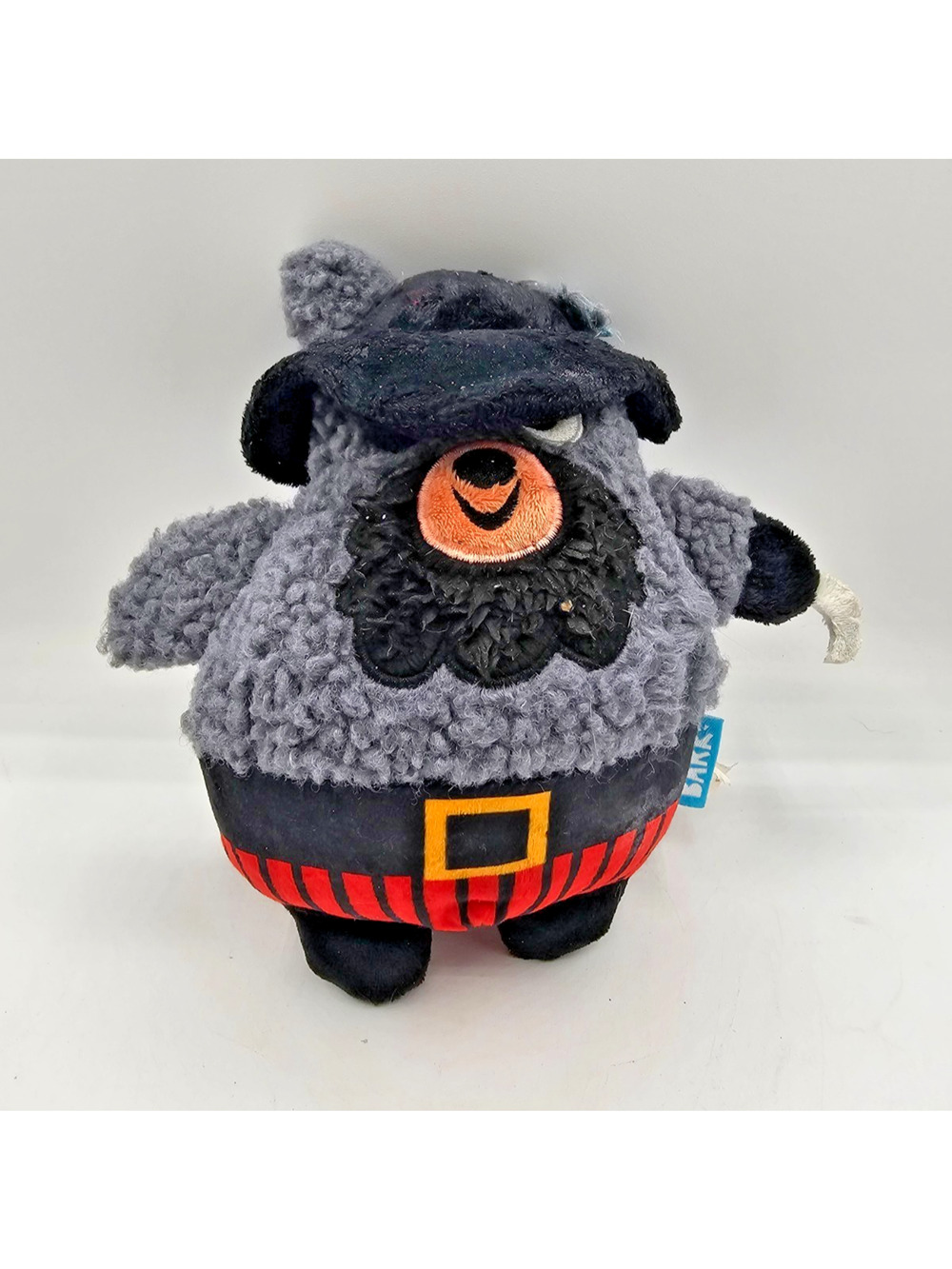 Barkbox Pirate Bark Dog Toy Barkbear Plush Canine Cannon Ball Squeaker Round 7"
